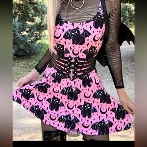 Woman’s Pink Cat Graphic Print Dress Size XL